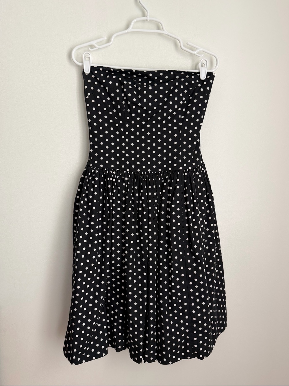 Tracy & Michael Black and White Polka Dot Strapless Dress Size 4